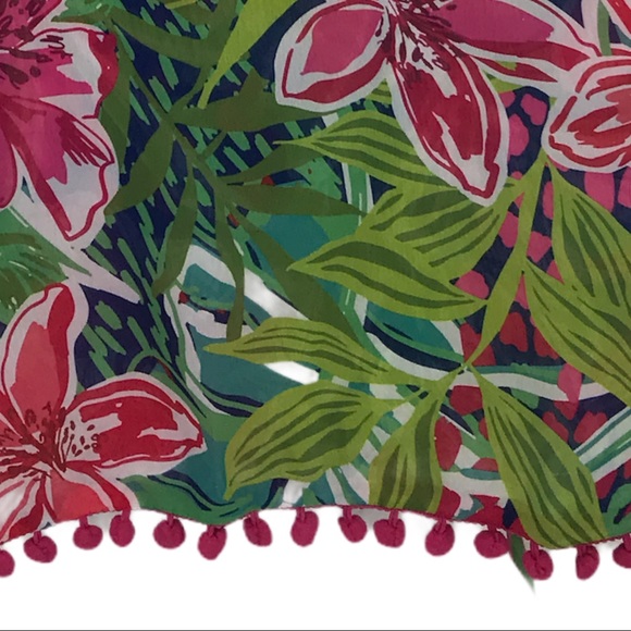 🎉HP🎉 Pappagallo Pink Sand Tropical Scarf Wrap - Picture 4 of 8